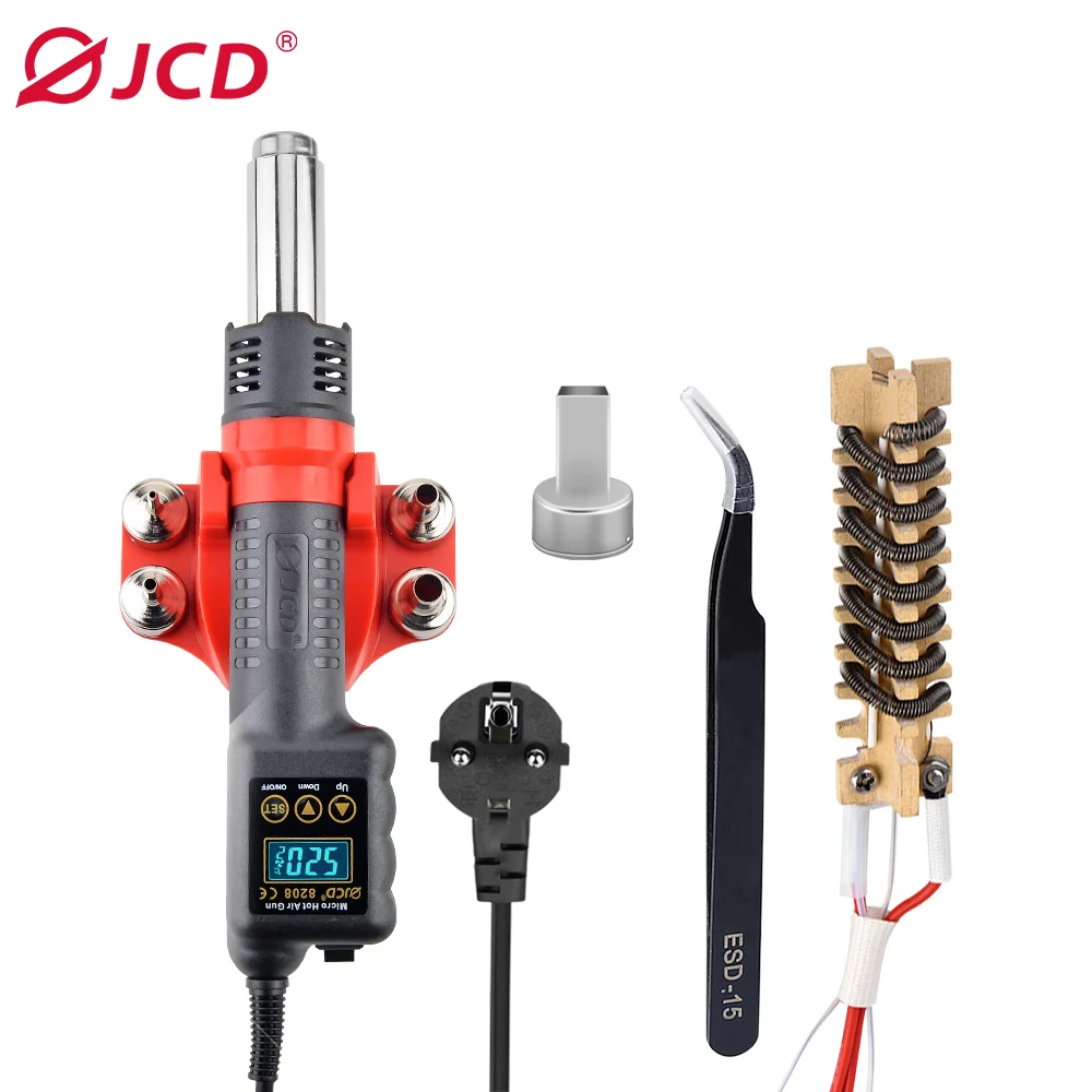 JCD 750W Hot Air Gun 8208 Micro Rework Soldering Station LCD Digital Hair Dryer For 220V Soldering Heat Gun Welding Repair Tools
