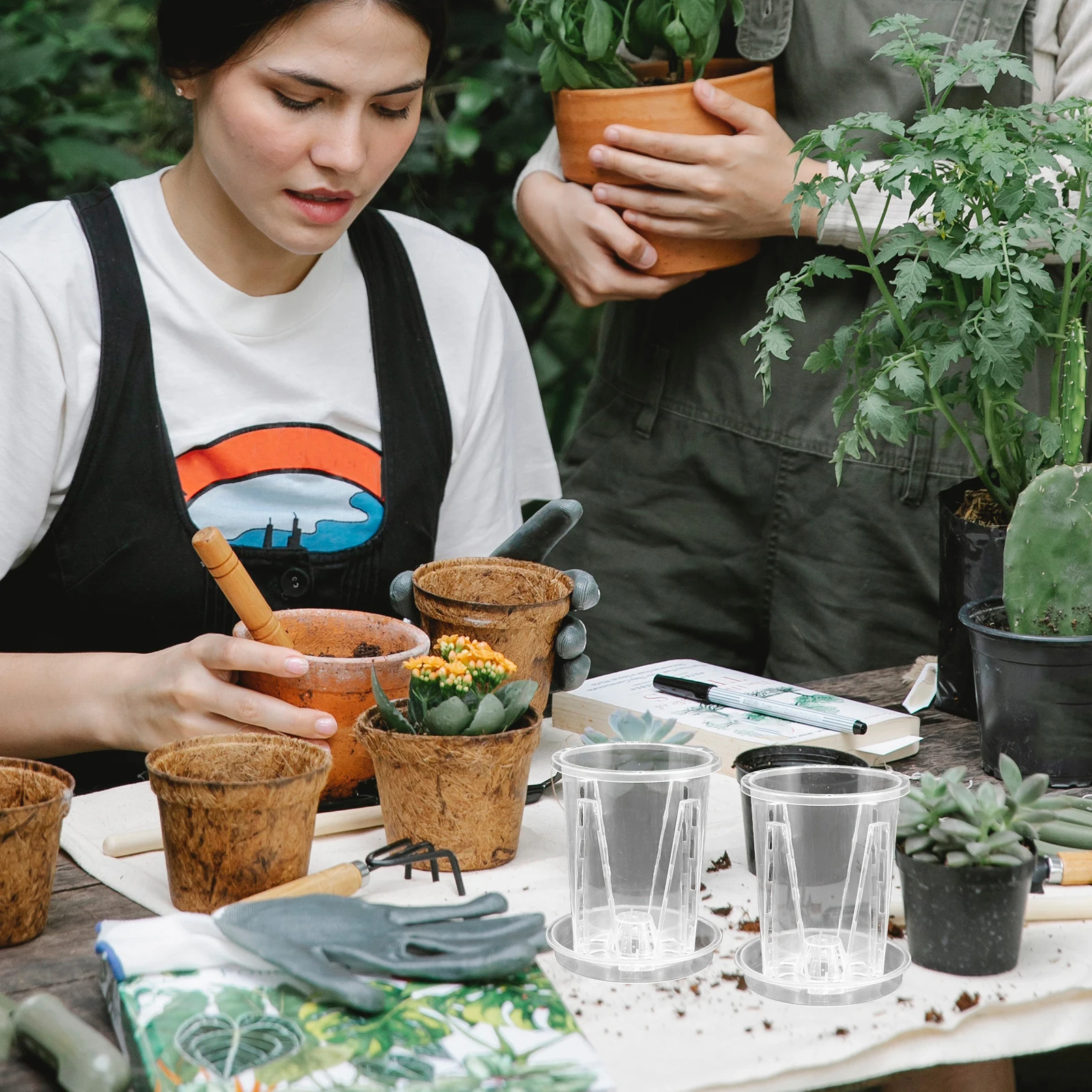 

5 set 5 Sets Orchid Pots with Drainage Holes Breathable Root Control Plant Nursery Flower Containers Plastic Pot Trays