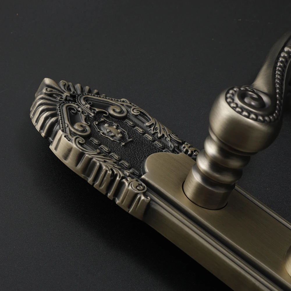 Wooden Door Lock Luxury Brass Door Handle Durable Security Key Lock