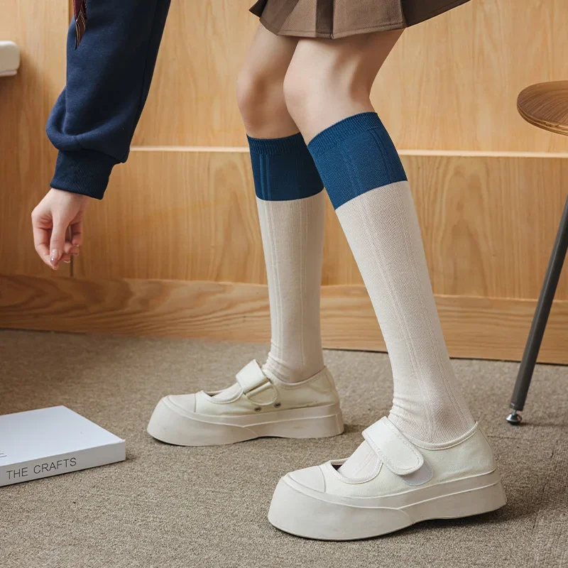 Women New Japanese Stockings Winter Thicken Warm Short Cotton Casual Multicolor Striped Socks Thigh High Socks For Women image 4