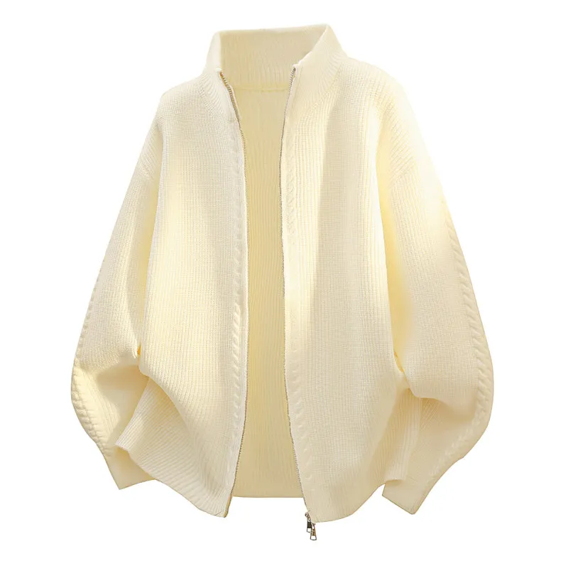 

Высококачественный Весенний Вязаный Кардиган Мужской Модный Повседневный Универсальный Дышащий Свитер на Молнии с Длинным Рукавом