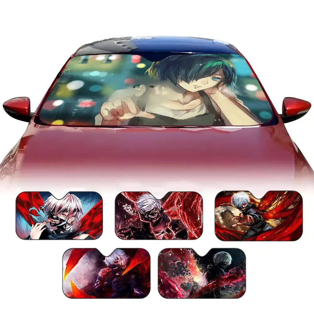 Popular Anime T-Tokyo Ghoul Car Windshield Sunshade Cover Foldable Automotive Shade Visor Window Uv Reflector Cars Keep Car Cool