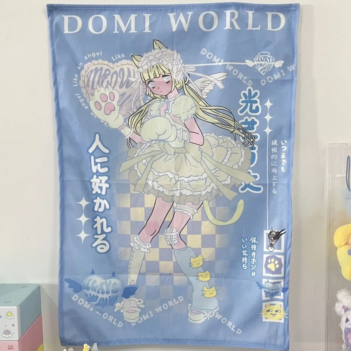 Original Nischenmädchenbild Wandteppich Y2K Charakter Wandteppich hängendes Tuch kann im Schlafzimmer und im Wohnzimmer aufgehängt werden, um sie zu blockieren