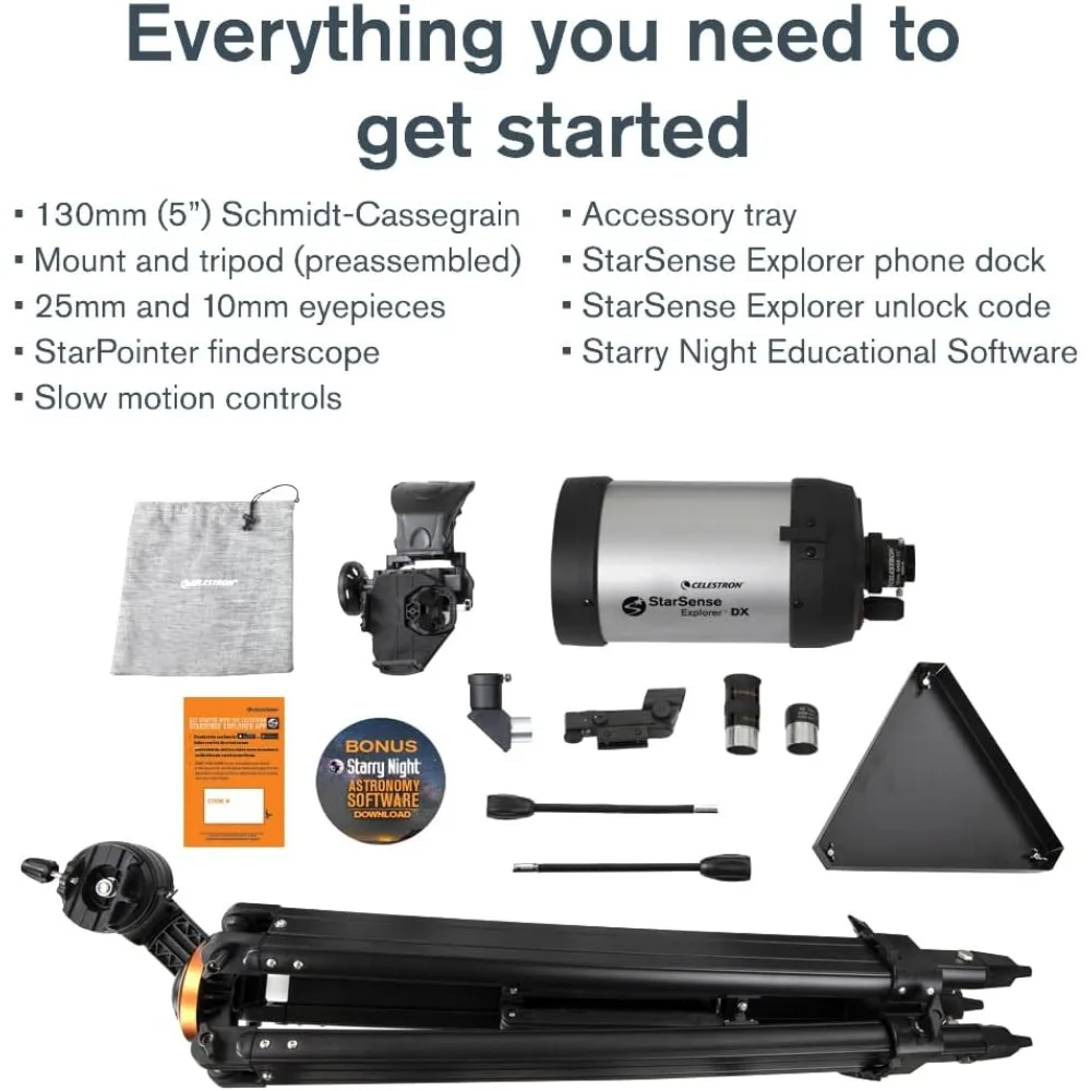 StarSense Explorer DX 5-inch App-Enabled Telescope -iPhone & Android Compatible – Easy-to-Use for Beginners