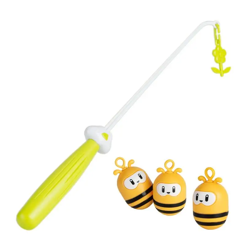 Fishing Rod Pole Toy Little Bee Fishing Board Game With Poles 2-in-1 Board Games For Fine Motor Skills Development Educational