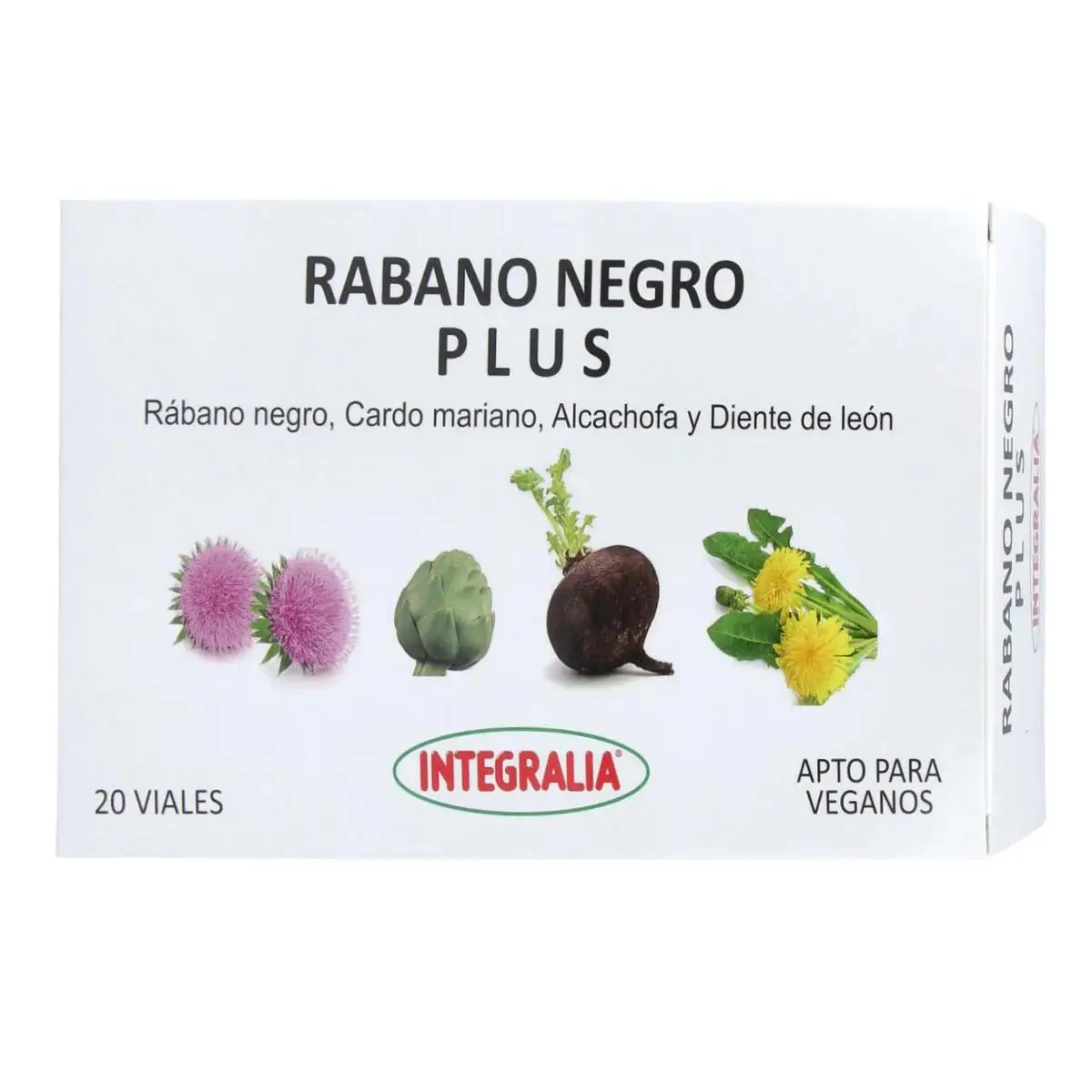 Integralia Rábano Negro Plus 20 Viales – Suplemento Depurativo Natural que Apoya la Salud Hepática y Digestiva