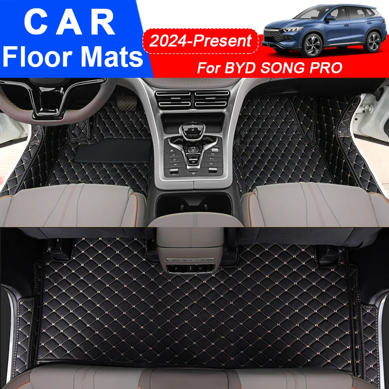 

For BYD SONG PRO 2024-Present Car Floor Mat 3D Full Surround Protect Liner Foot Pad Carpet PU Leather Waterproof Auto Accessory