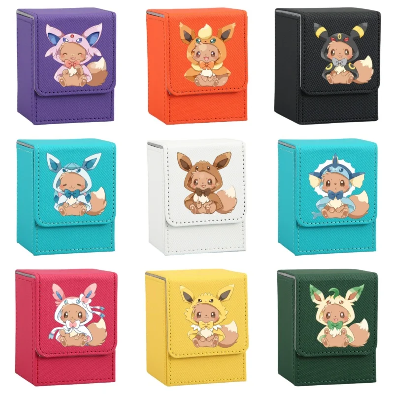 capa-de-cartao-pokemon-anime-sylveon-eevee-leafeon-flareon-vaporeon-umbreon-jolteon-espeon-figuras-de-acao-de-couro-caixa-de-colecao-de-jogos