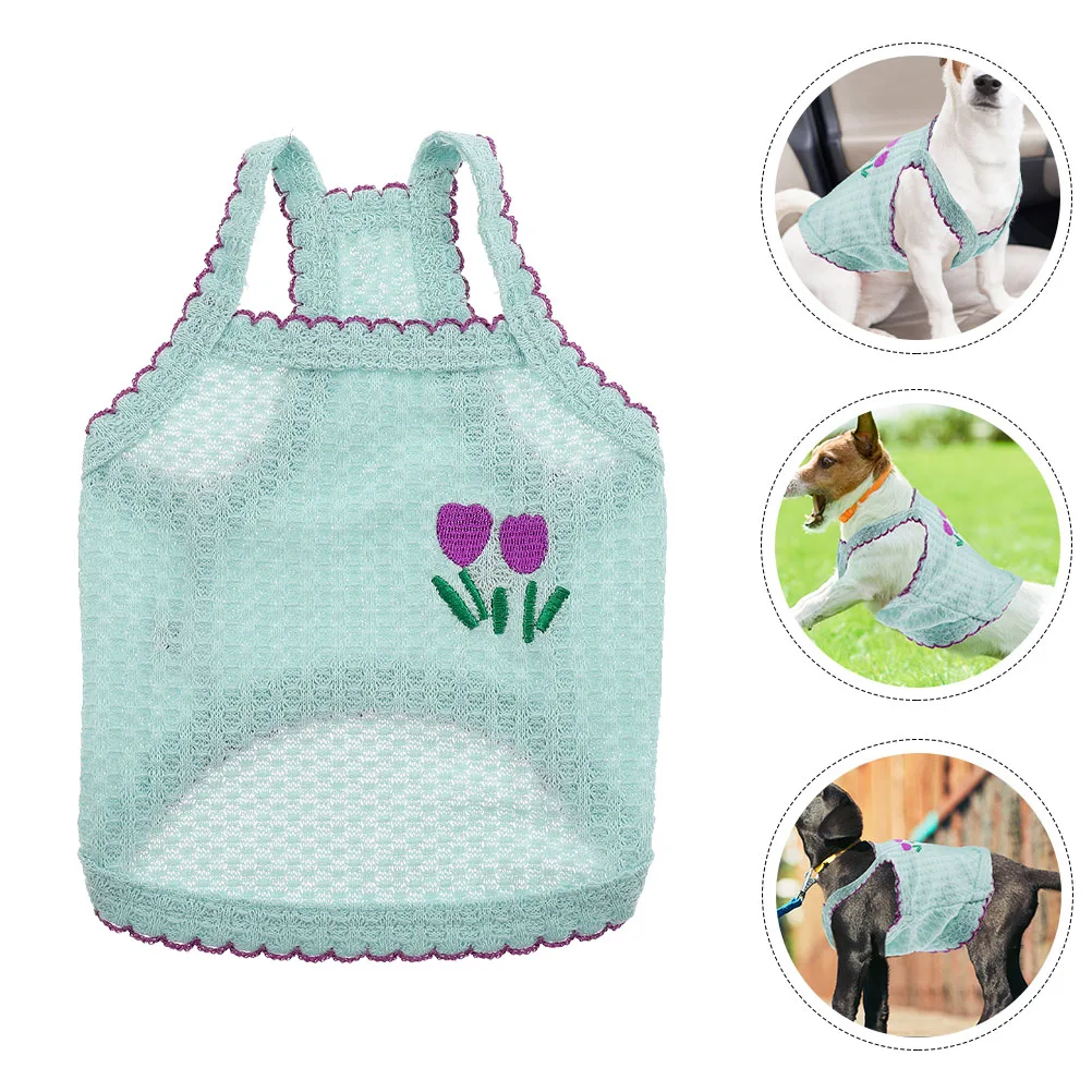 

Xl Clothes Breathable Puppy Shirt Soft Embroidery Vest Lightweight Pet Clothes Decoration Outdoor Use