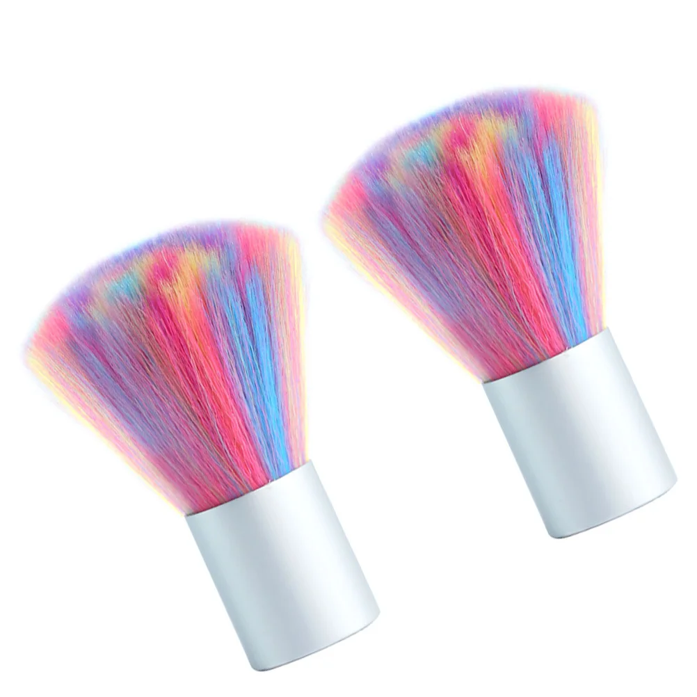 قطعتان من فرشاة مكياج عالية الجودة للنساء بمقبض قصير وشعيرات نايلون فائقة النعومة لمستحضرات التجميل الاحترافية وبودرة أحمر الخدود #5