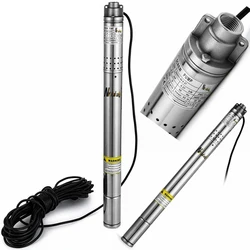 50mm diameter submersible deep well pump 1000L/h 2 inch water pump 304 stainless steel pump body