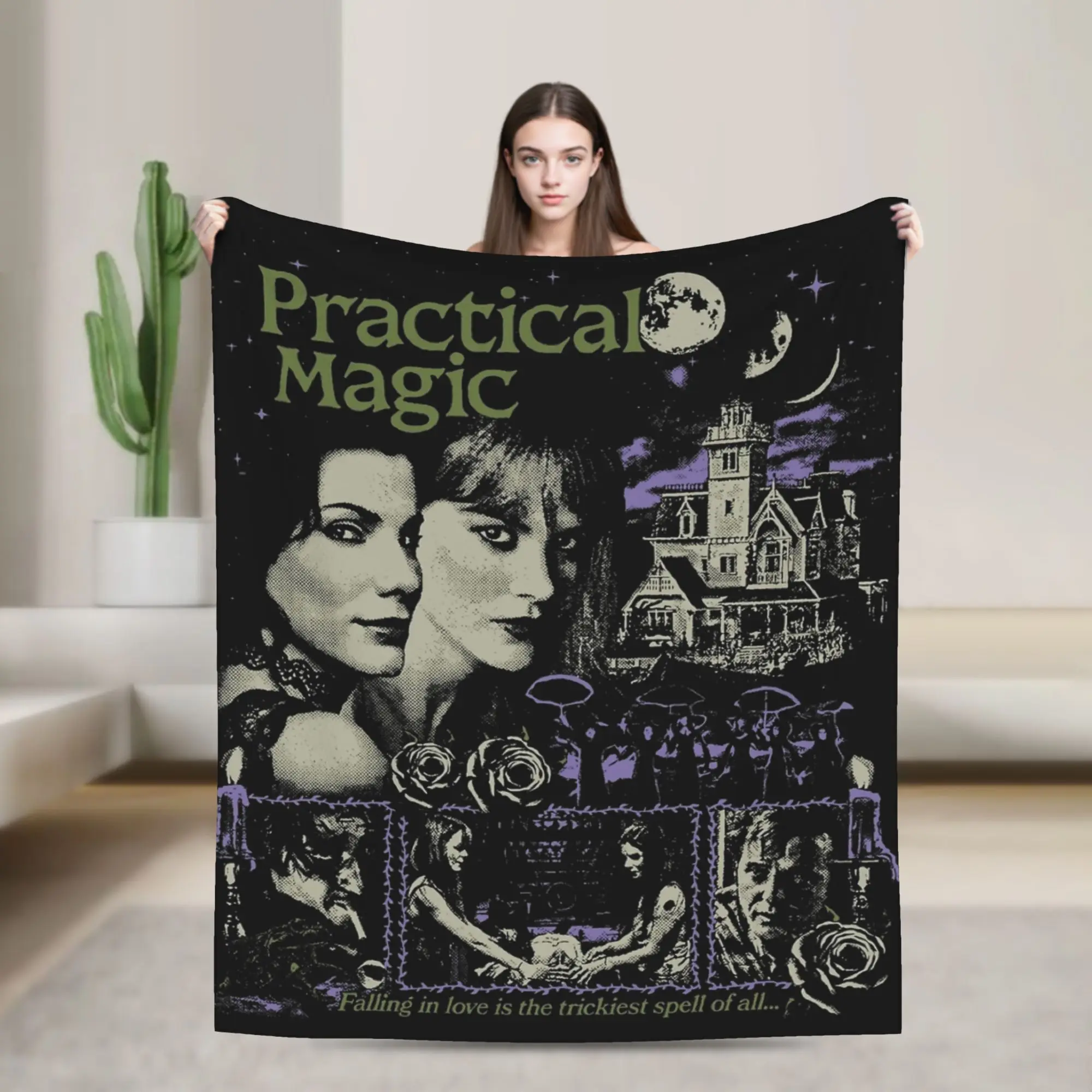Vintage Midnight Margaritas Practical Magic Knitted Blanket Flannel  Lightweight Thin Throw Blanket for Outdoor Travel Bedspread