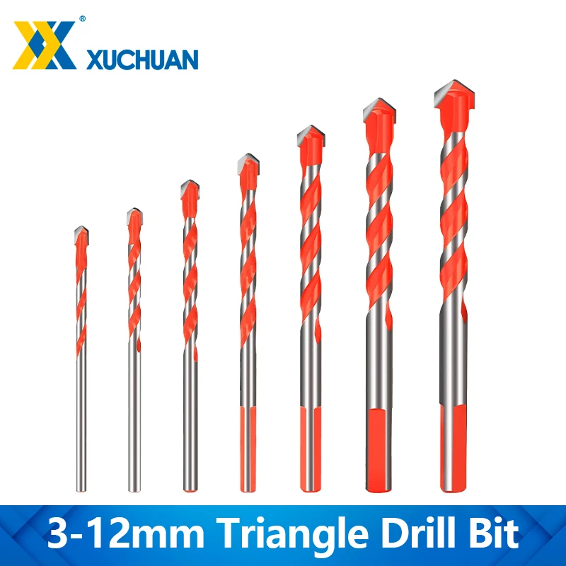

XUCHUAN Triangle Drill Bit 3-12mm Drill For Tile Concrete Brick Glass Plastic Wood Stone Hole Drilling Opener Carbide Drill Bit
