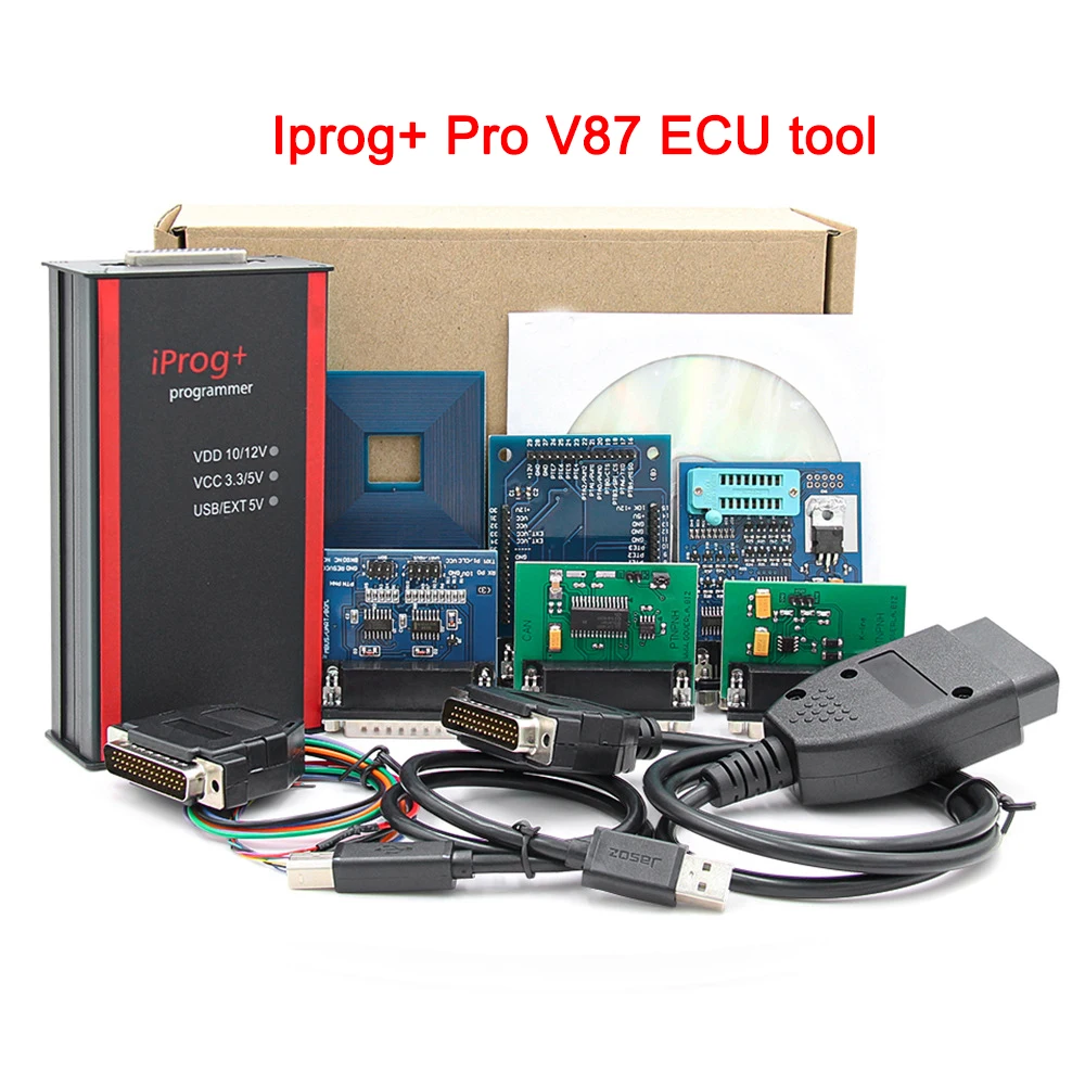 Iprog pro v89 IPROG V87 Iprog+ Full Adapters with Calculator Ecu Key Programmer Support Airbag Reset/Eeprom IMMO with Toolbox