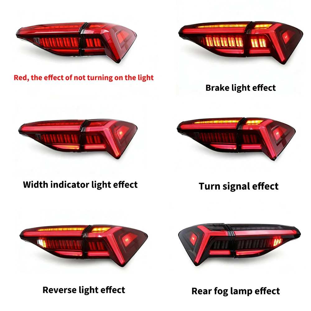 Taillights for Toyota Avalon 2018-2020 Asian Dragon LED Taillight Modified Rear Light Dynamic DRL Brake Lamp Turn Signal Kits