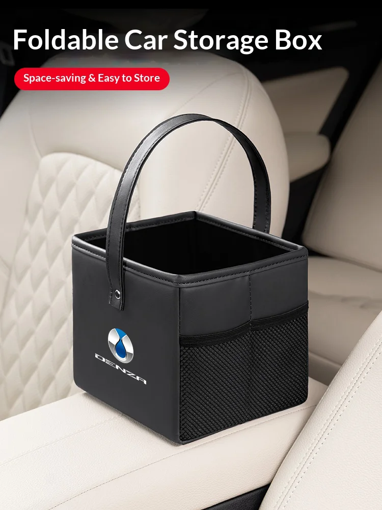 Car Trash Car Trunk Leather Folding Interior Storage Bag  For Denza X D9 N7 X N8 N8 L N9 Z9 GT Dmi 2023 2025 2026 Accessories