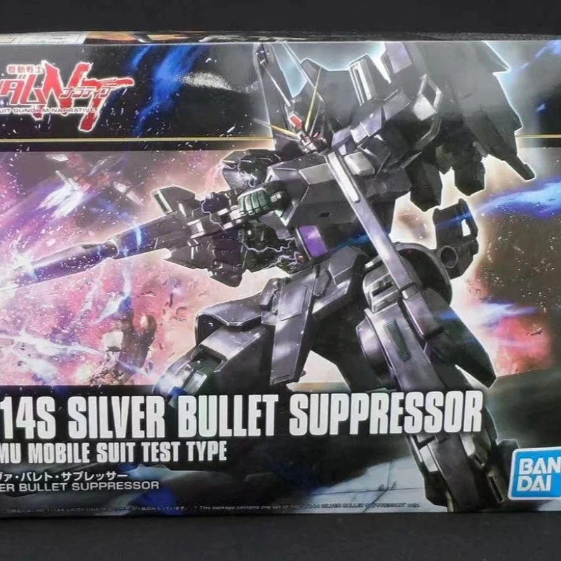 

BANDAI Gundam Original Box Assembly Toy HG1/144 H225 ARS-014S Silver Bullet·Suppressor Anime Peripheral Model Collection Gifts