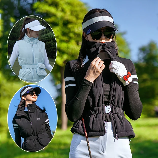 BG Golf jesienno-zimowa zagęszczona kamizelka płaszcz damski stójka bez rękawów kurtki golfowe damskie wiatroszczelne ciepłe płaszcze sportowe na zewnątrz
