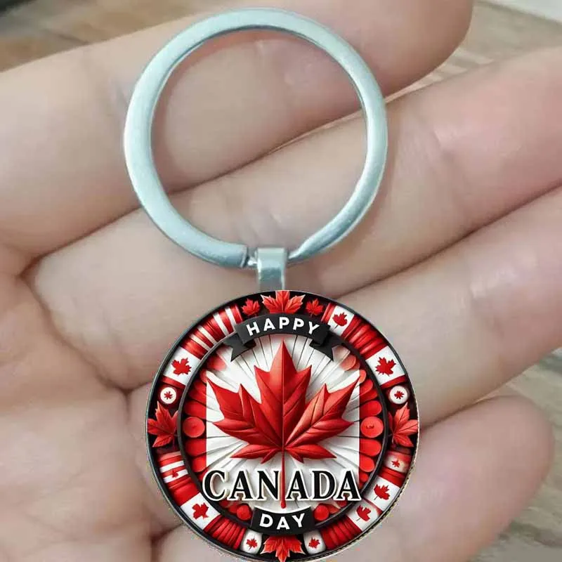 الاحتفال بعيد كندا "سلسلة مفاتيح دائرية على الطراز القديم، هدية مثالية #1