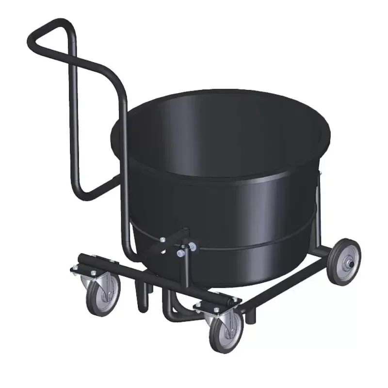 Tipping Trolley with Handles 65L Plastic Tub and Four Large Wheels for Easy Transportation Around Site.Cleaning
