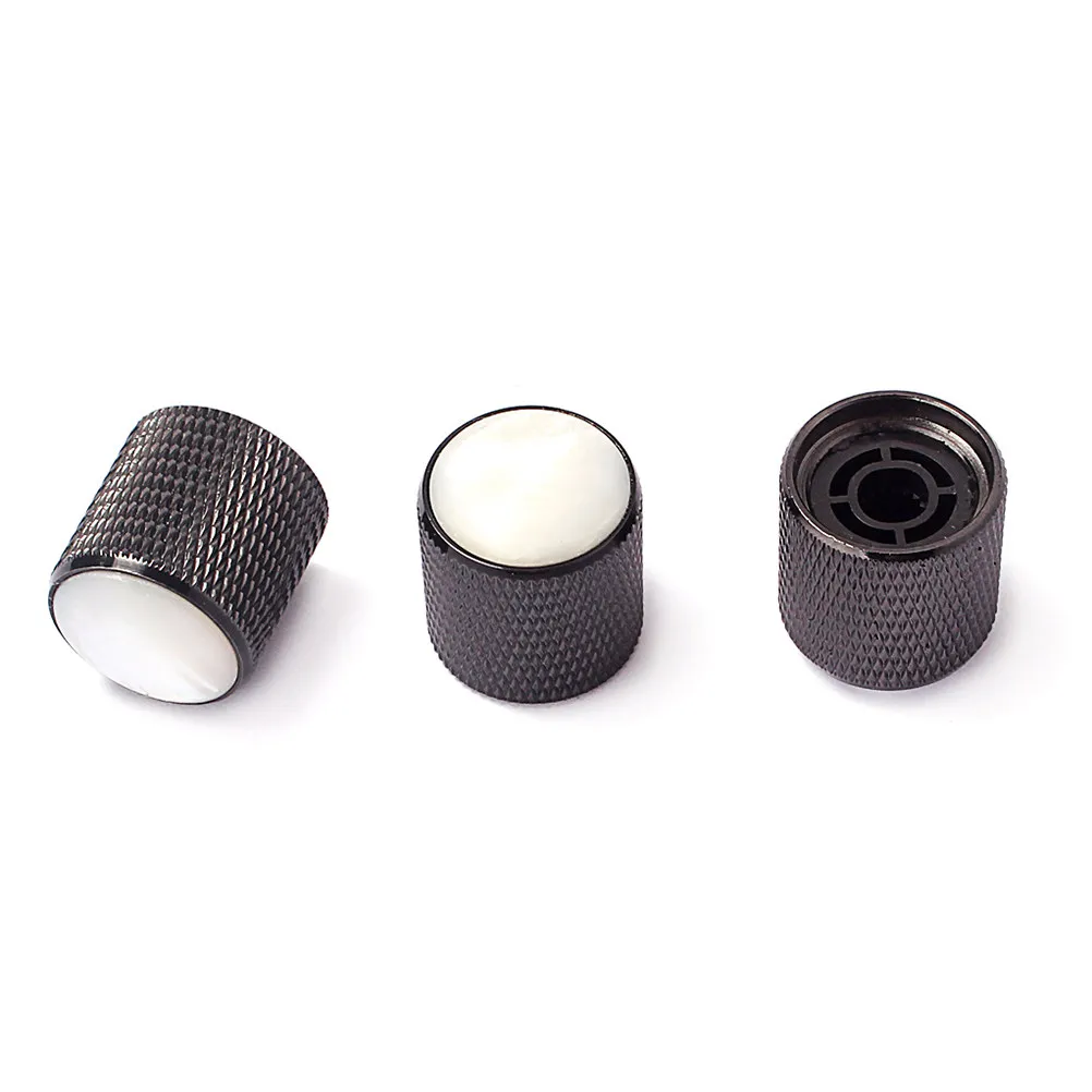 

3Pcs White Metal Guitar Bass Amp Knobs Volume Tone Control Suitable for Split Shaft Concentric Pots Replacement
