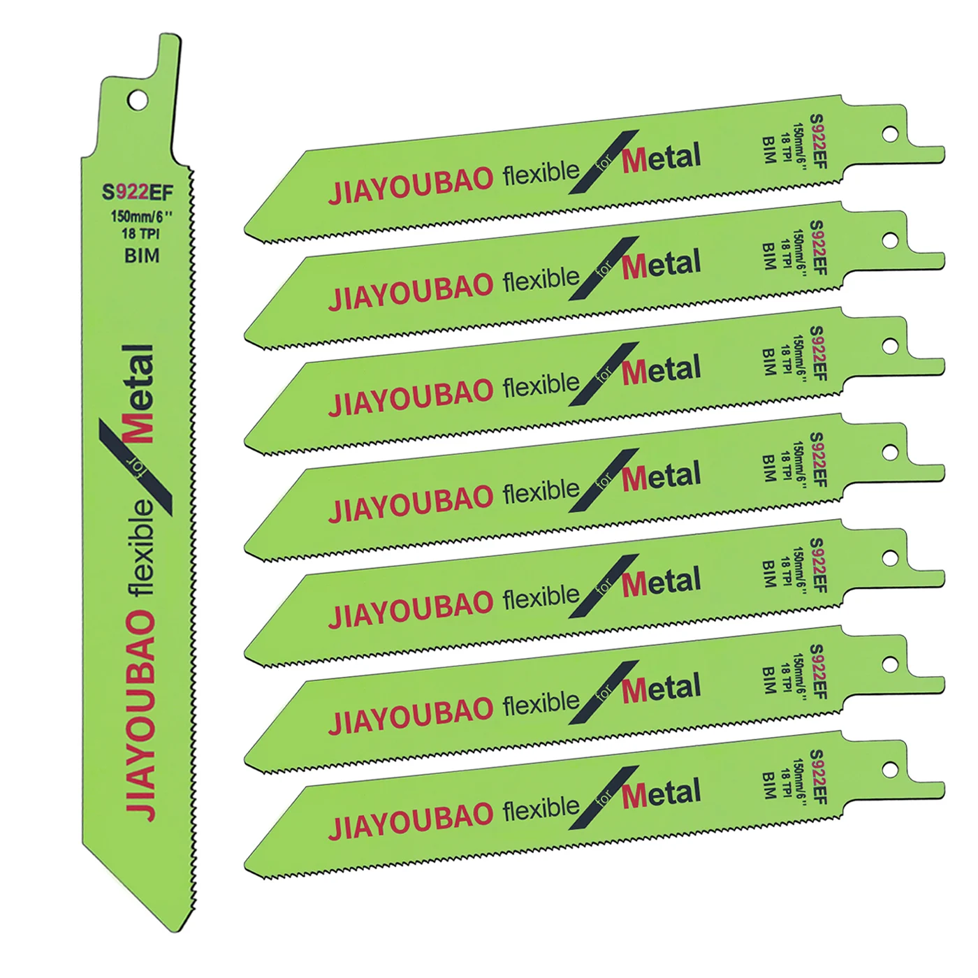 8 قطعة 6 بوصة 18TPI مرنة واجب المعادن قطع شفرات المنشار الترددية ، لقطع المعادن سريع مستقيم ، الأنابيب الصلبة ، الملامح #1