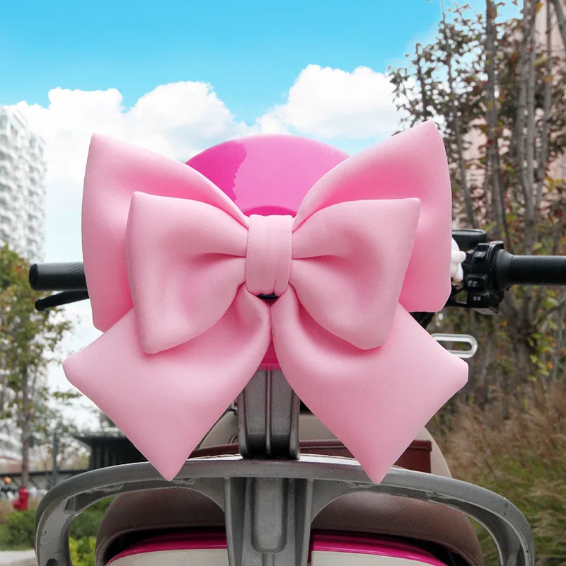 Electric car decoration Satin Ribbon Bow Modeling Motorcycle Helmet Decor Universal Electric Bike Bowknot Moto Helmet Accessory