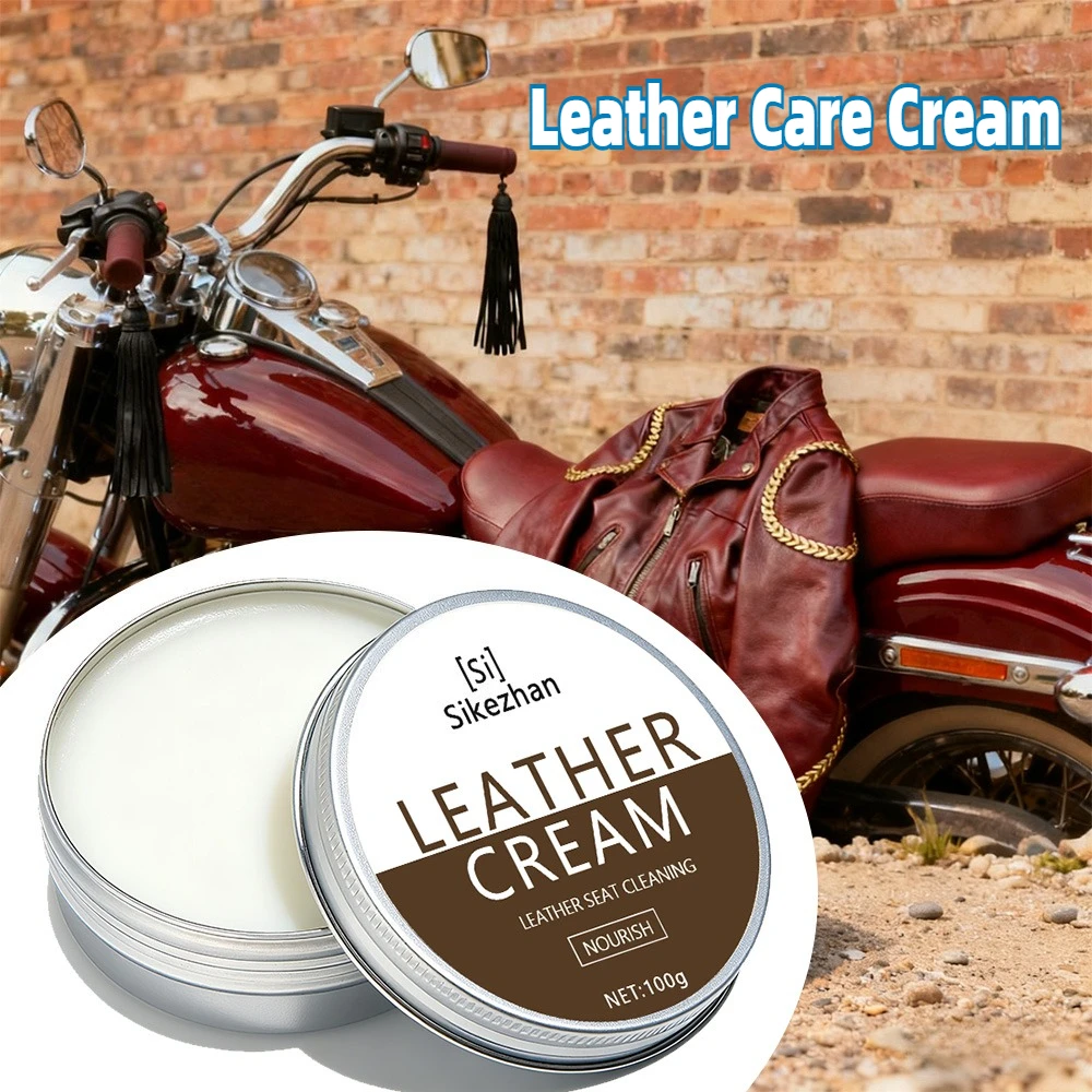 

50/100g Motorcycle Leather Care Cream - Natural Odorless Balm for Leather Seat Sofa Gloves Shoes, Boots, Bags | Nourishes Care