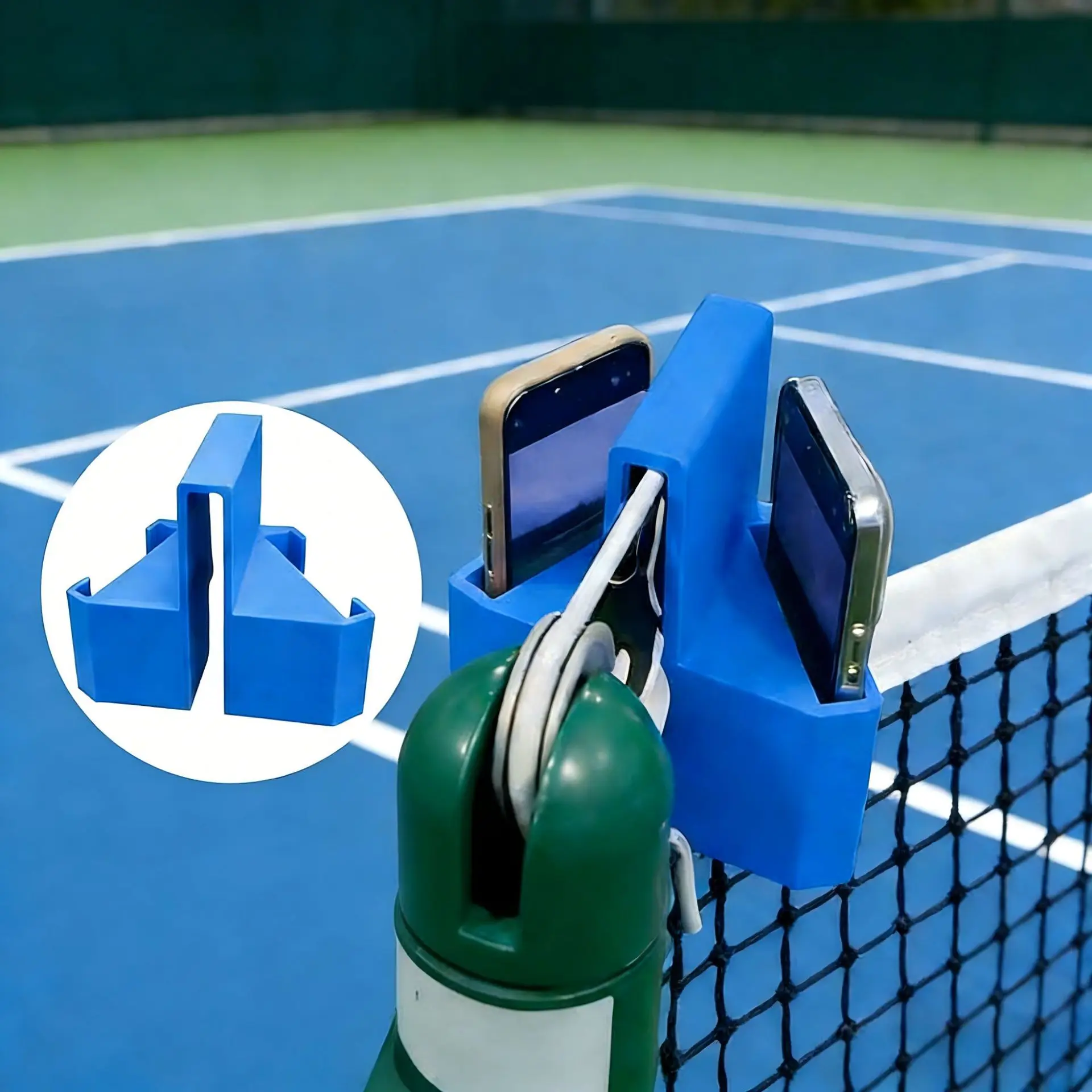 Fence Phone Mount Portable Clamp 3D Printed Tennis Camera Holder for Match Analysis Court Practice Live Streaming Sports