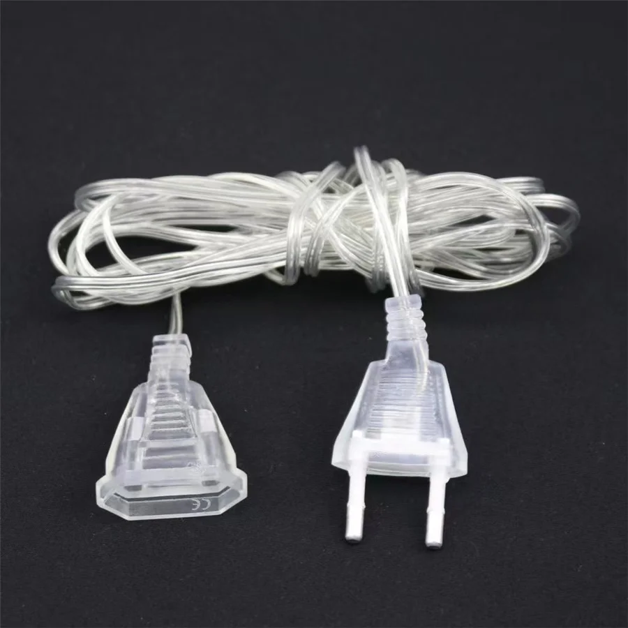 PAMNNY 3M Extension Cable EU/US Plug Extender Wire for LED String Light Christmas Holiday Lights Wedding Party Home Decoration