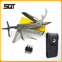 SQT MQ56 10-IN-1 Multi-Tool Combination EDC Folding Glass Breaker Bottle Opener Screwdriver Outdoor Equipment Scissors Gift