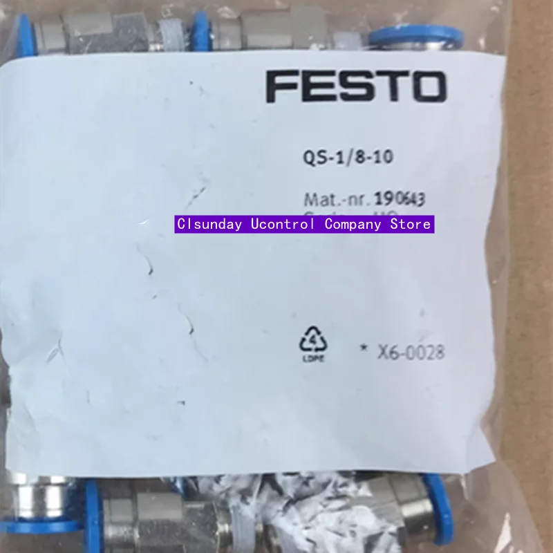 

10pcs New Original FESTO Fast Inserting Thread Connect 190643 QS-1/8-10