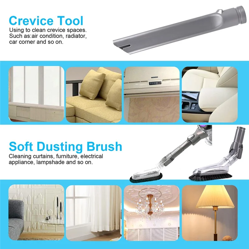 ملحقات المكنسة الكهربائية SANQ لـ Dyson V6 V7 V8 DC33 DC34 DC35 DC59 DC62، مجموعة قطع الغيار، فوهة الفرشاة، فوهة الأرضية