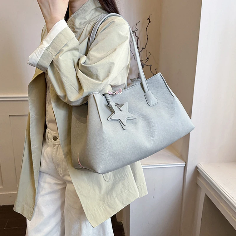 Damen-Tragetasche, mehrschichtige Schultertasche mit großem Fassungsvermögen und Reißverschluss, Damen-Vintage-Handtasche mit mattiertem Finish, ideal für Büro, Pendel und den täglichen Gebrauch, mit Tragegriff. – Detail 11