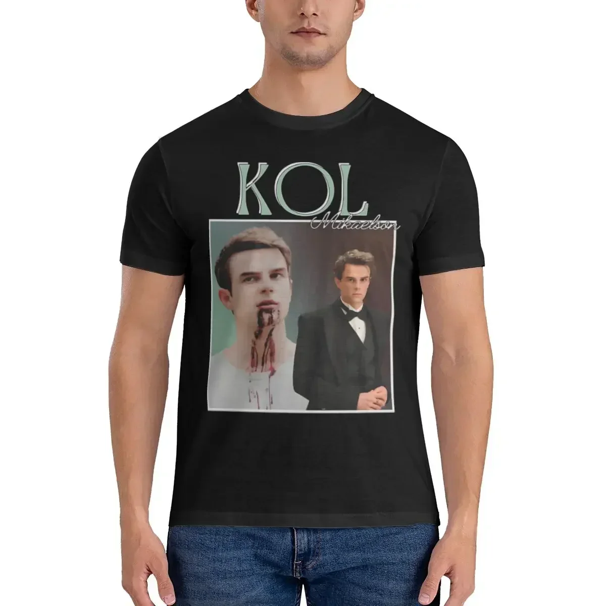 Kol Mikaelson Vintage Heartthrob T Shirt Men Cotton Leisure T-Shirts Round Collar The Vampire Diaries Tees Short Sleeve Clothing