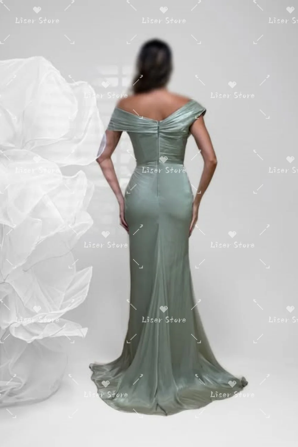 Liser Stunning Mermaid Off Shoulder Evening Dresses Sleeveless Prom Gowns Vestidos Para Mujer Slit Robe De Soirée Customized