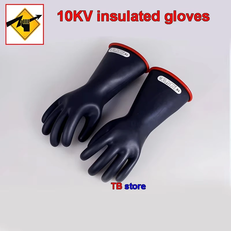 7.5-10KV Level 1 Insulated Gloves for Electricians Natural Latex Safety Gloves Live Work Protective Handwear for High Voltage