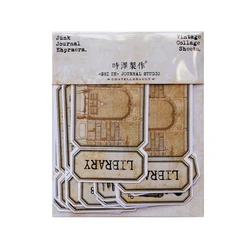 Retro Library Notepad Tag Writable Stickers Writable DIY Scrapbooking Decoration creative Journal Diary Planner Sticker