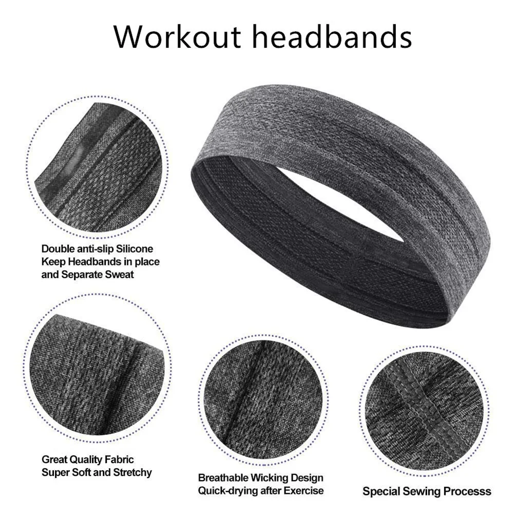 

Outdoor Sports Headband Portable Fitness Hair Bands Man Woman Hair Wrap Brace Elastic Sweatband Yoga Basketball Sports Headband