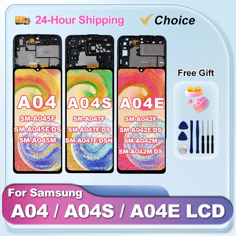 A045 For Samsung Galaxy A04 LCD A045F Display A04S A047 A047F Touch Screen Digitizer For Samsung A04E LCD A042 A042F Display