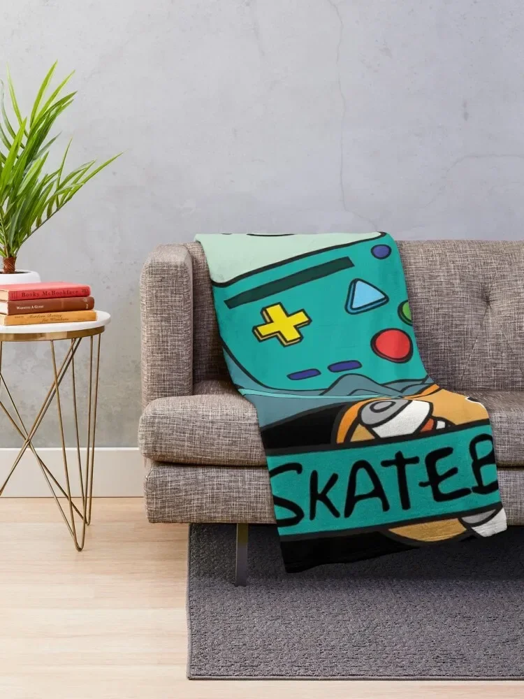 BMO Skateboard Throw Blanket wednesday blankets and throws Blankets