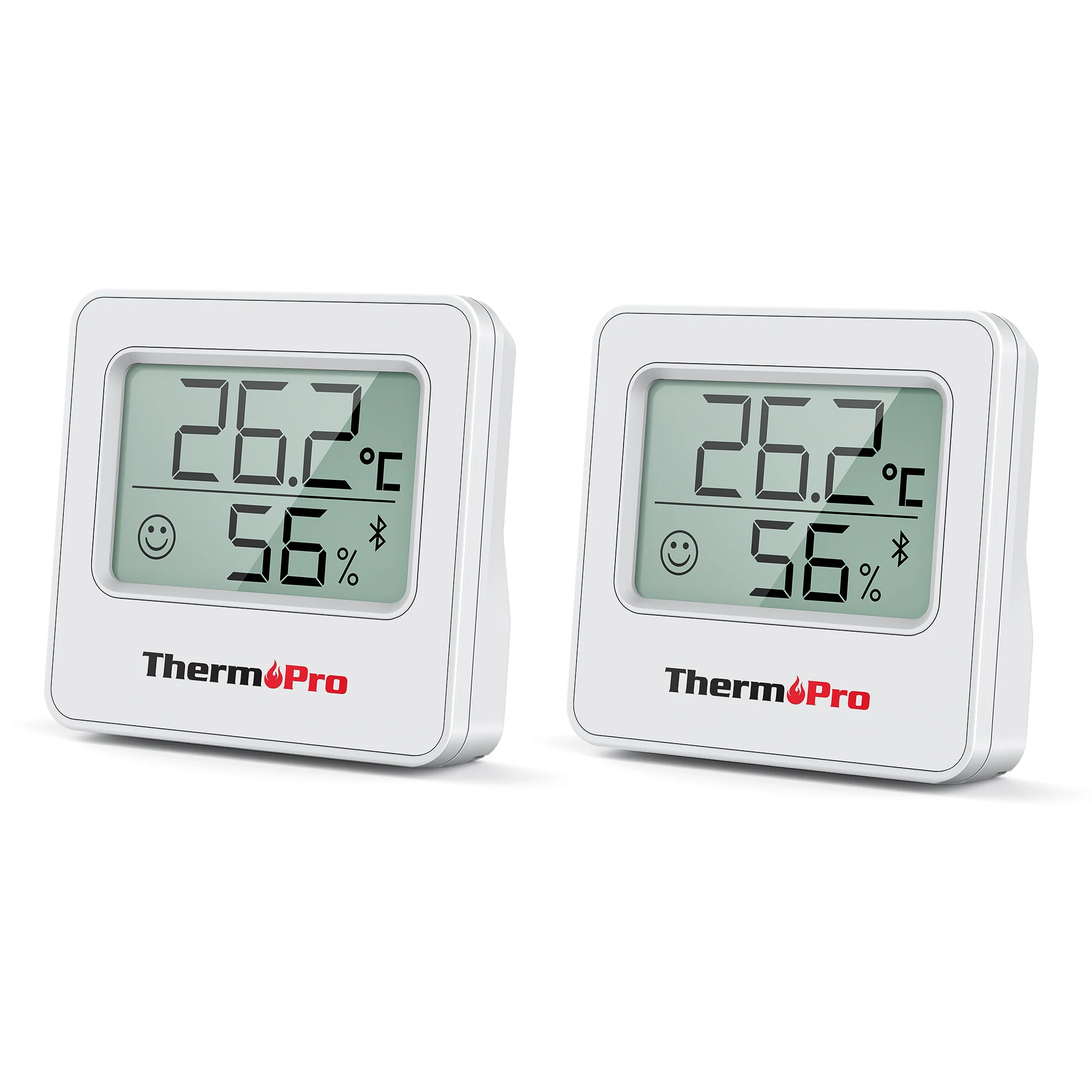 ThermoPro TP357 Lot de 2 thermomètres hygromètres sans fil pour intérieur, serre, station météo numérique Bluetooth 80M