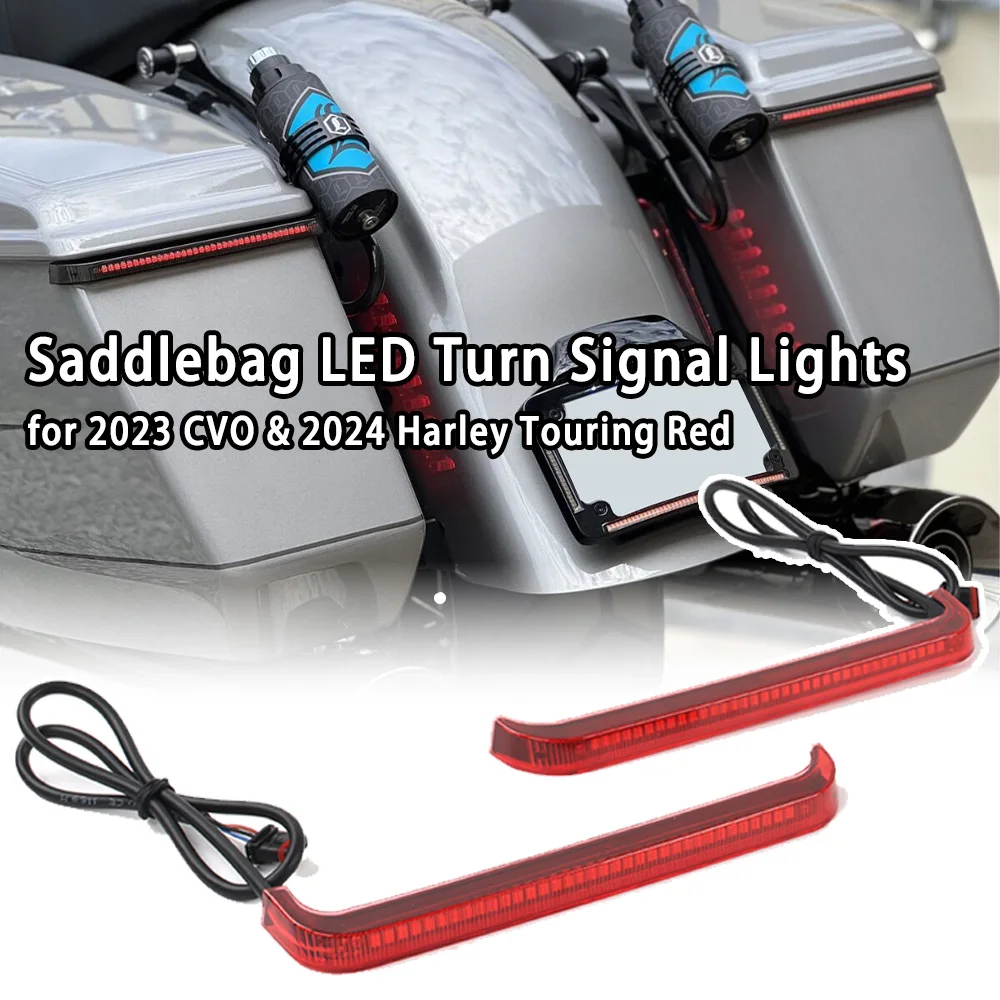 

Motorcycle Accessories Saddlebag LED Turn Signal Lights Lamps for 2023 CVO & 2024 Harley Davidson Touring Red