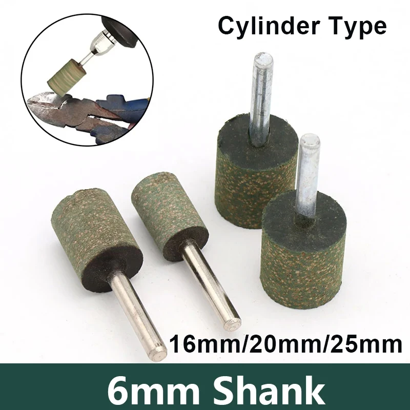 

1/3Pcs 6mm Shank Sesame Grinding Head 16/20/25mm Cylinder Polishing Wheel For Amber Agate Jade Stone Polishing Abrasive Tool