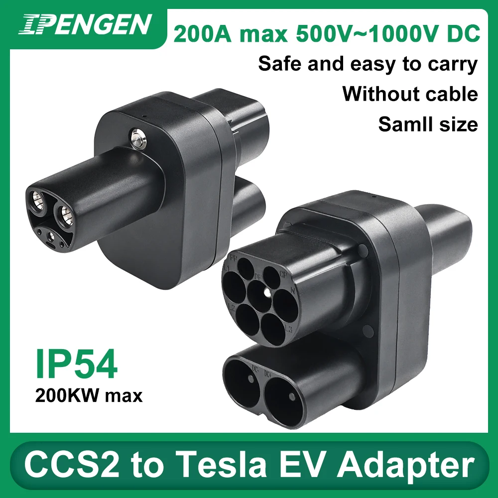 IPENGEN CCS2 to Tesla EV Charging Adapter Electric Vehicle Charging Adapter Car Charger CCS2 to Tesla Adaptor for Model 3/X/Y/S