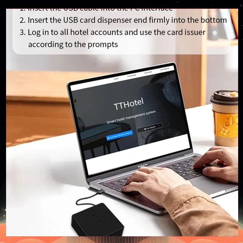

Кодировщик карт TTLOCK, датчик смарт-карт NFC 13,56 м M1, устройство считывания карт IC, сканер RFID-чипов для программного обеспечения гостиничной системы-TCE