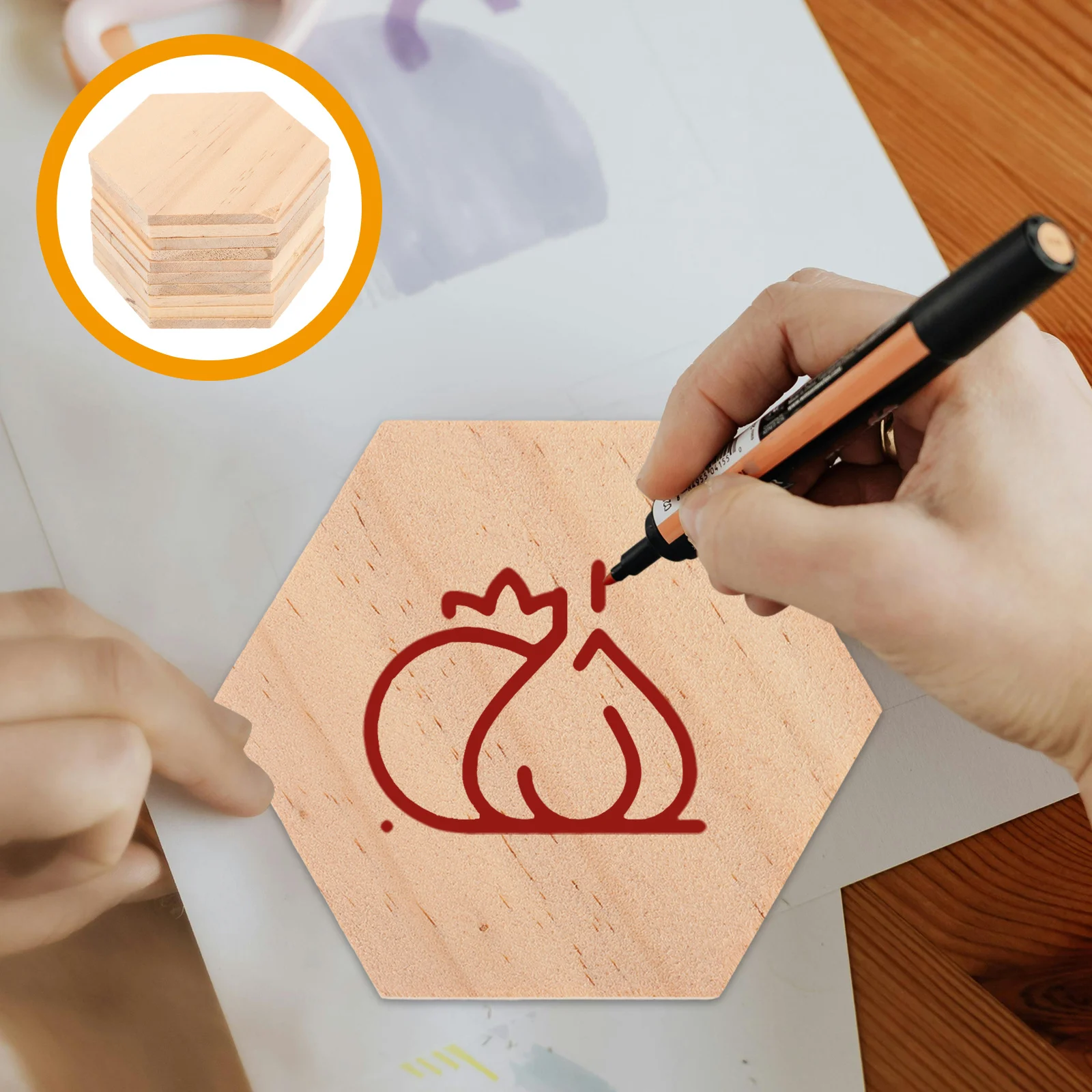 

25Pcs Decorative Wood Slices Natural Hexagon Blank Pieces for Handmade Signs Wall Art Christmas Holiday Decorations DIY Craft