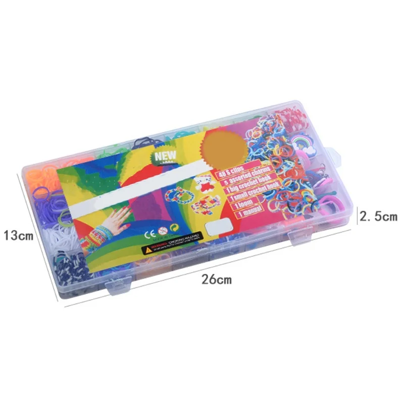カラフルな輪ゴムセット DIY ゴムバンドキット DIY ブレスレット ネックレス用