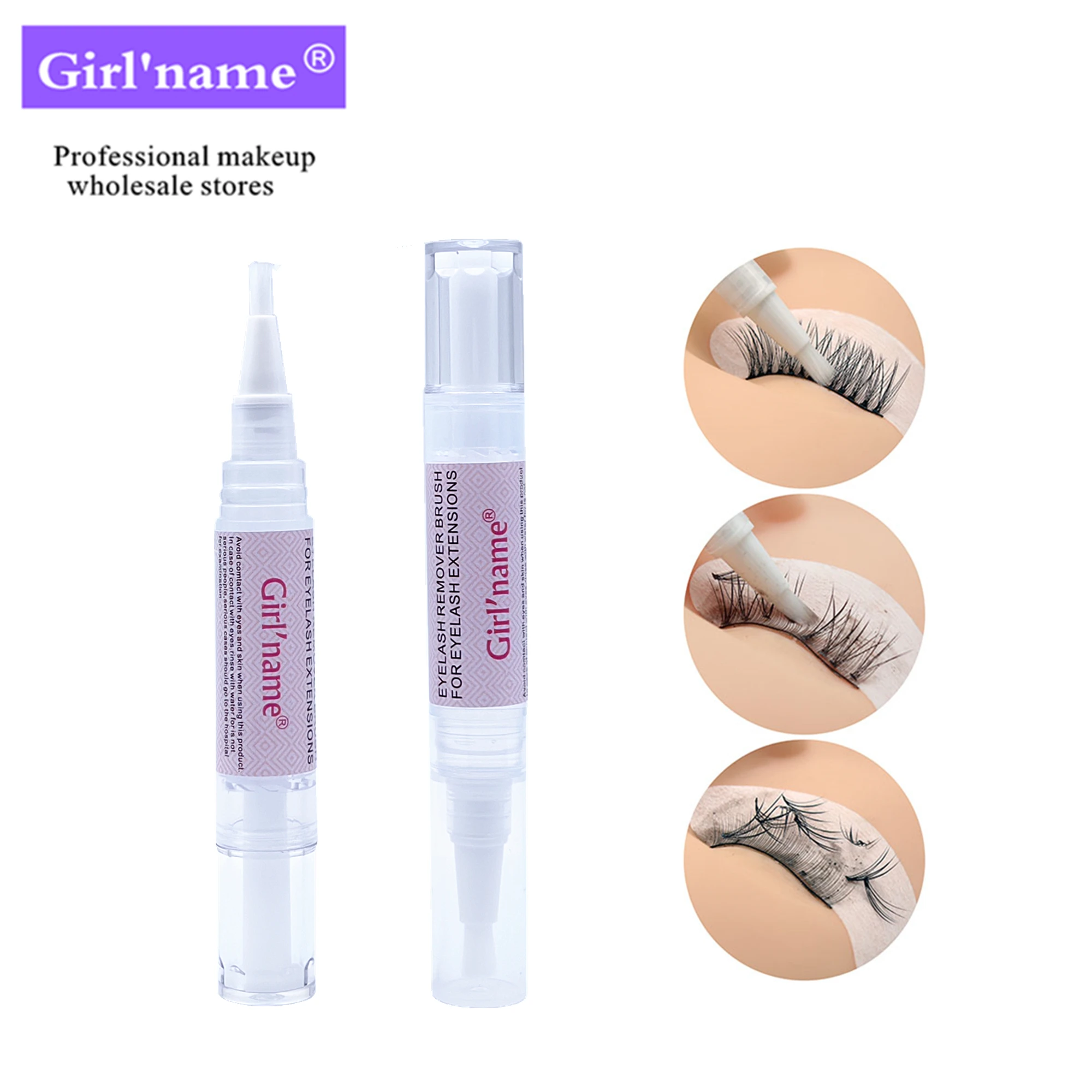 

Girl'name 10g Eyelash Glue Remover Brush Non-irritating Quick Safe Eyelash Extensions Tool