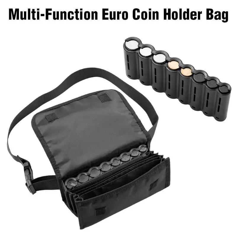 Multi Pocket Waist Bag Euro Coin Holder Portable Coin Storage Money Box Wallet Purse For Waiter Driver Cash Money Phone Safe